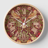 ウィリアムモリスストロベリクラシックー泥棒ビクトリアン 壁時計 (正面)