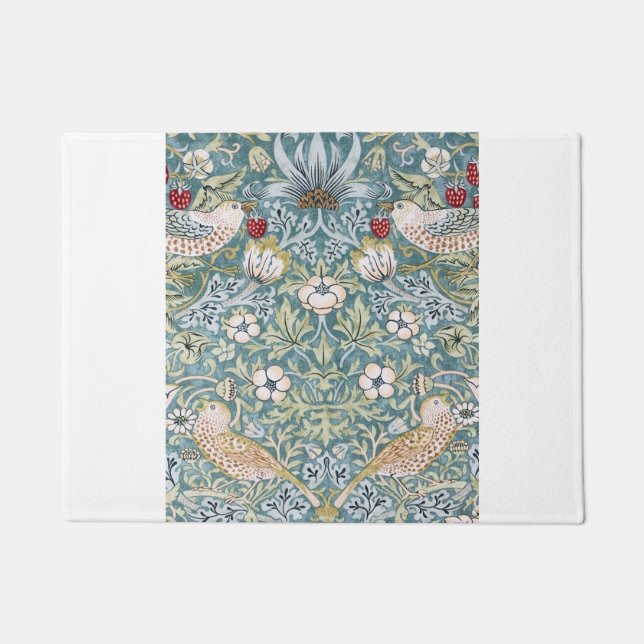 ウィリアムモリスストロベリーシーフライトデザイン ドアマット (正面)