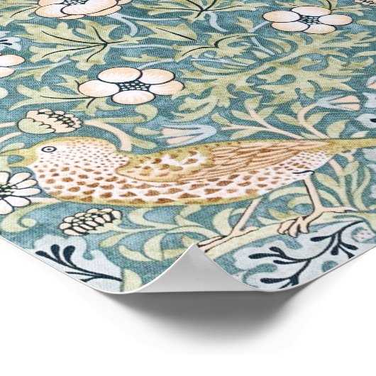 ウィリアムモリスストロベリーシーフライトデザイン ポスター (角)