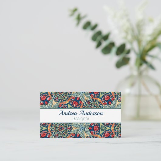 ウィリアムモリスストロベリーストリップ泥棒フローラ 名刺 (スタンド正面)