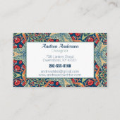 ウィリアムモリスストロベリーストリップ泥棒フローラ 名刺 (裏面)