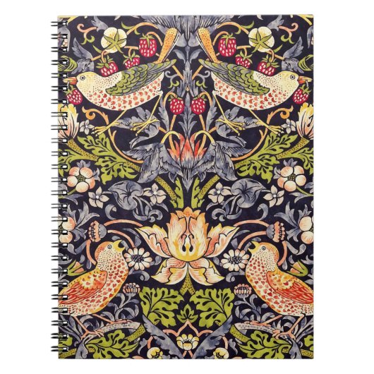 ウィリアムモリスストロベリートラフーズフローラアールヌーボー ノートブック (正面)