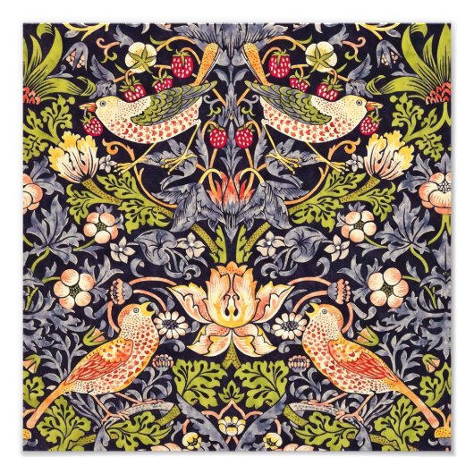 ウィリアムモリスストロベリートラフーズフローラアールヌーボー フォトプリント            (正面)