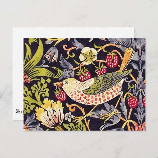 ウィリアムモリスストロベリートラフーズフローラアールヌーボー ポストカード (正面/裏面)