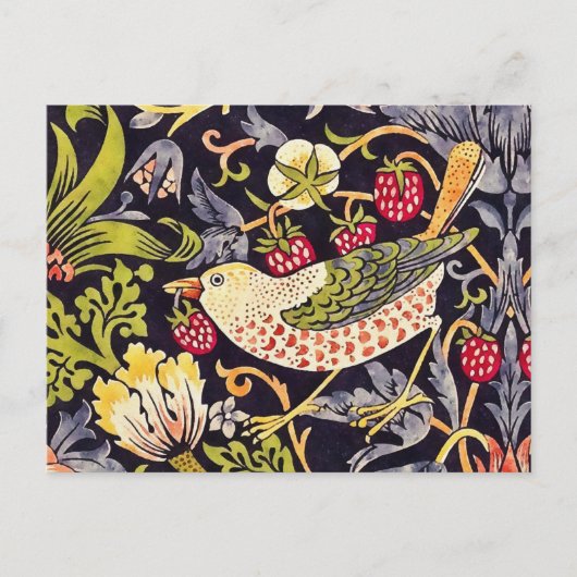 ウィリアムモリスストロベリートラフーズフローラアールヌーボー ポストカード (正面)