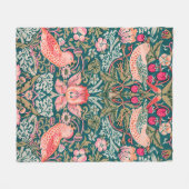 ウィリアムモリスストロベリー泥棒フリース フリースブランケット (正面(横))