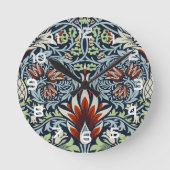 ウィリアムモリススネークヘッドクラシックフローラ植物学 ラウンド壁時計 (正面)