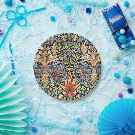 ウィリアムモリススネークヘッドデザイン ペーパープレート (パーティー)