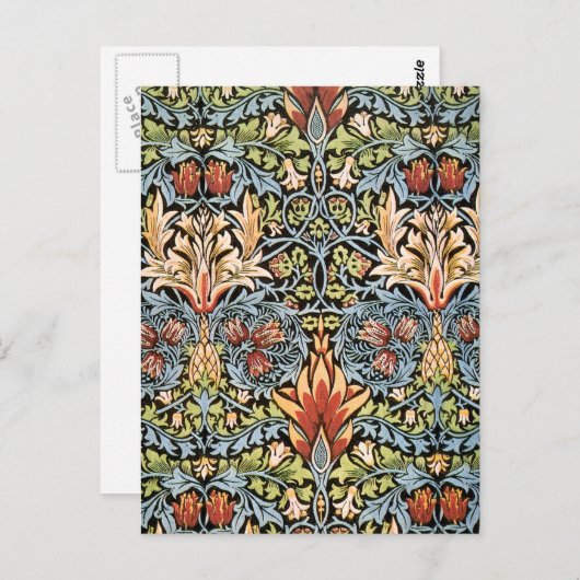 ウィリアムモリススネークヘッドデザイン ポストカード (正面/裏面)