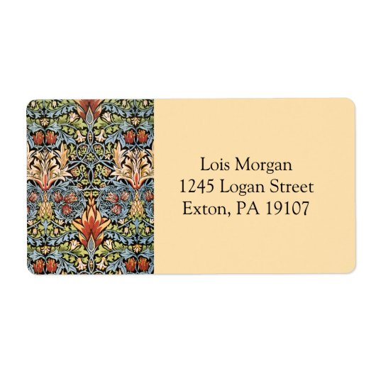 ウィリアムモリススネークヘッドデザイン ラベル (正面)