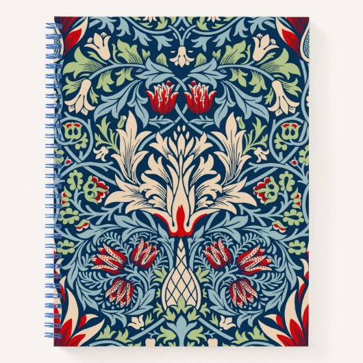 ウィリアムモリススネークヘッドフリティラリーフローラデザイン ノートブック (正面)