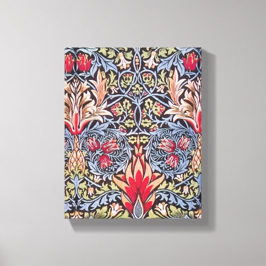 ウィリアムモリススネークヘッドフローラアールヌーボー キャンバスプリント (正面)