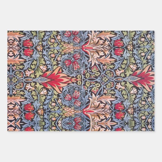 ウィリアムモリススネークヘッドフローラアールヌーボー ラッピングペーパーシート (正面3)