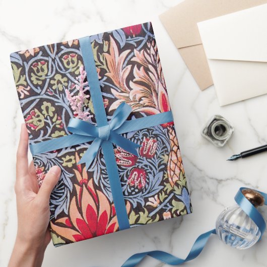 ウィリアムモリススネークヘッドフローラアールヌーボー ラッピングペーパー (ギフト)