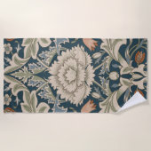 ウィリアムモリスセバーンフローラガーデンフラワークラシック ビーチタオル (正面)