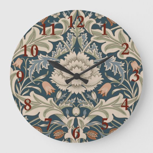 ウィリアムモリスセバーンフローラガーデンフラワークラシック ラージ壁時計 (正面)