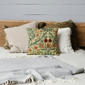 ウィリアムモリスセージ緑の錆とクリームフローラ クッション