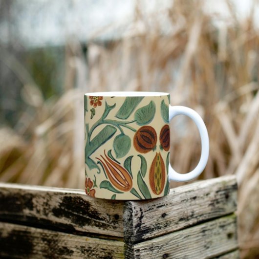 ウィリアムモリスセージ緑の錆とクリームフローラ コーヒーマグカップ