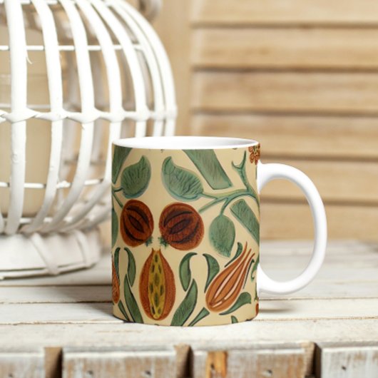 ウィリアムモリスセージ緑の錆とクリームフローラ コーヒーマグカップ