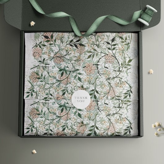 ウィリアムモリスセージ緑パターンデザインヴィンテージ 薄葉紙