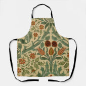 ウィリアムモリスセージ緑ベージュアンドラストフローラ エプロン (正面)