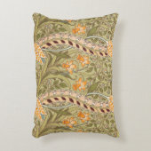 ウィリアムモリスダフォディルガーデンフラワークラシックボタ アクセントクッション (正面(垂直))