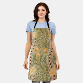 ウィリアムモリスダフォディルガーデンフラワークラシックボタ エプロン (着用した状態)