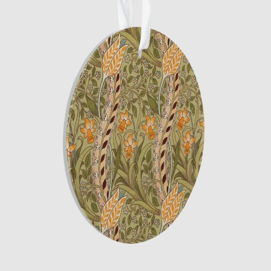 ウィリアムモリスダフォディルガーデンフラワークラシックボタ オーナメント (正面)