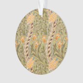 ウィリアムモリスダフォディルガーデンフラワークラシックボタ オーナメント (正面)