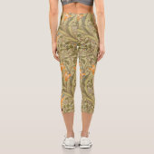 ウィリアムモリスダフォディルガーデンフラワークラシックボタ カプリレギンス (裏面)