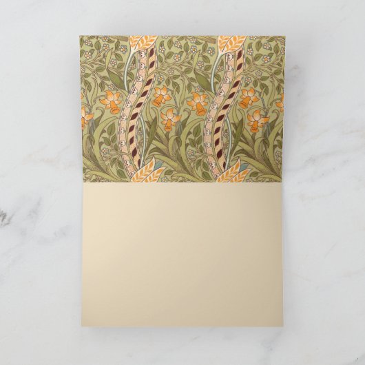 ウィリアムモリスダフォディルガーデンフラワークラシックボタ カード (内部)