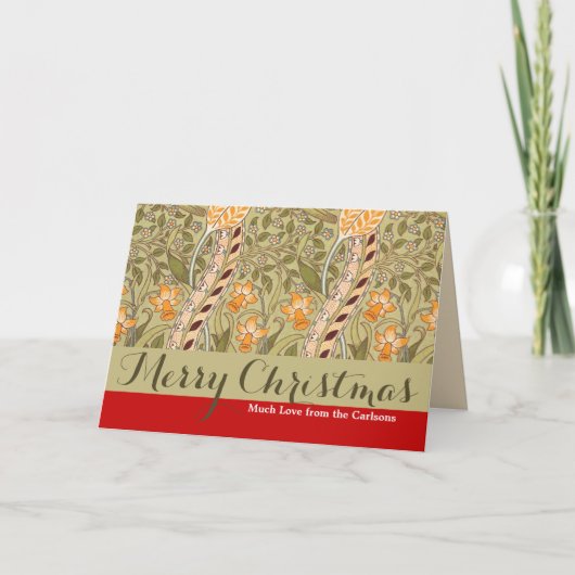 ウィリアムモリスダフォディルガーデンフラワークラシックボタ カード (正面)