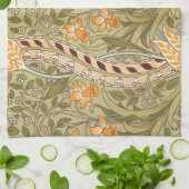 ウィリアムモリスダフォディルガーデンフラワークラシックボタ キッチンタオル (折り畳み)