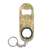 ウィリアムモリスダフォディルガーデンフラワークラシックボタ キーホルダー栓抜き (正面)