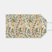 ウィリアムモリスダフォディルガーデンフラワークラシックボタ ギフトタグ (正面(横))