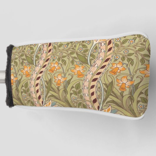 ウィリアムモリスダフォディルガーデンフラワークラシックボタ ゴルフヘッドカバー (正面)