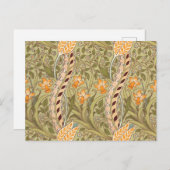 ウィリアムモリスダフォディルガーデンフラワークラシックボタ シーズンポストカード (正面/裏面)