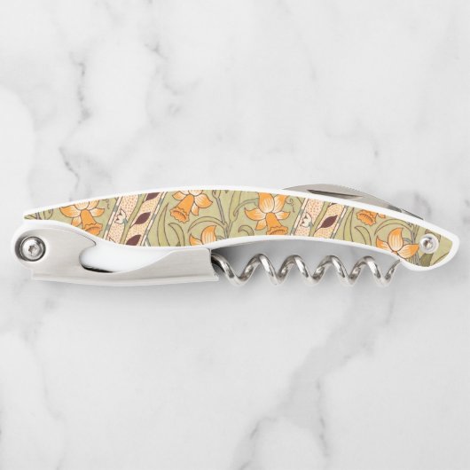 ウィリアムモリスダフォディルガーデンフラワークラシックボタ ソムリエナイフ (正面)