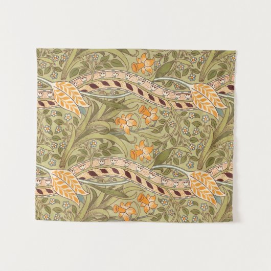 ウィリアムモリスダフォディルガーデンフラワークラシックボタ タペストリー (正面(横))