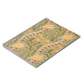 ウィリアムモリスダフォディルガーデンフラワークラシックボタ ノートブック (左側)