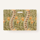 ウィリアムモリスダフォディルガーデンフラワークラシックボタ バッジ (裏面)