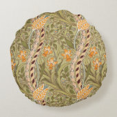 ウィリアムモリスダフォディルガーデンフラワークラシックボタ ラウンドクッション (裏面)
