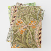 ウィリアムモリスダフォディルガーデンフラワークラシックボタ ラッピングペーパーシート (インサイチュ)