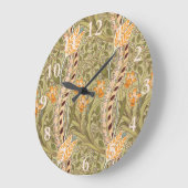 ウィリアムモリスダフォディルガーデンフラワークラシックボタ ラージ壁時計 (傾斜)