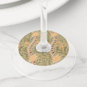 ウィリアムモリスダフォディルガーデンフラワークラシックボタ ワイングラスタグ (クローズアップ)