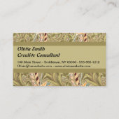 ウィリアムモリスダフォディルガーデンフラワークラシックボタ 名刺 (正面)