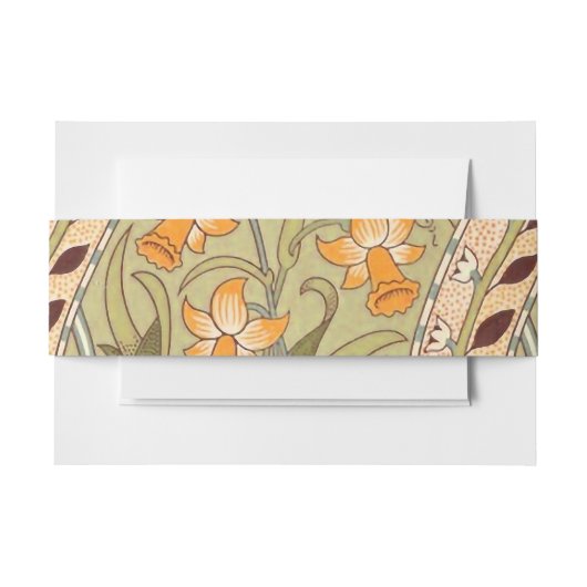 ウィリアムモリスダフォディルガーデンフラワークラシックボタ 招待状ベリーバンド (正面例)