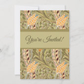 ウィリアムモリスダフォディルガーデンフラワークラシックボタ 招待状 (正面)