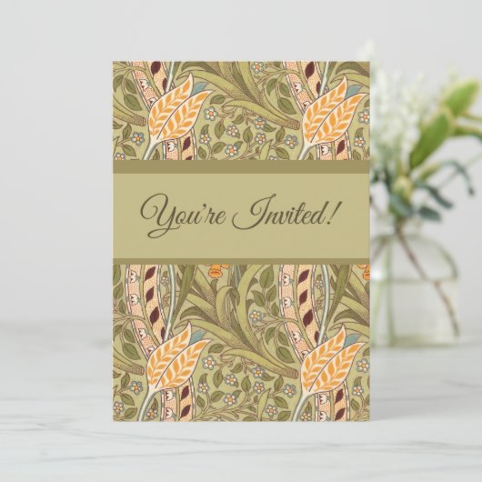 ウィリアムモリスダフォディルガーデンフラワークラシックボタ 招待状 (スタンド正面)