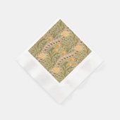 ウィリアムモリスダフォディルガーデンフラワークラシックボタ 縁ありカクテルナプキン (角)